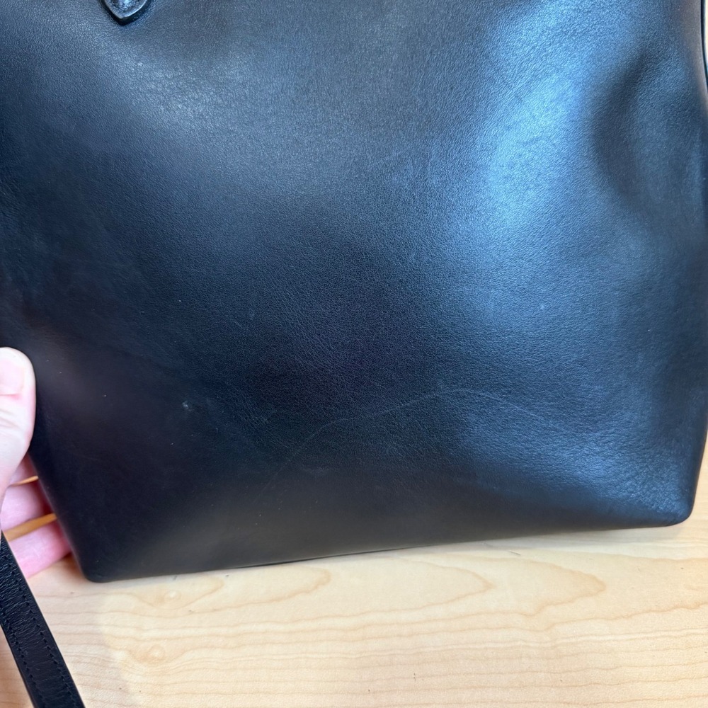 COACH 78217 Central‎ Shopper Tote Tote Bag Black Leather Brass Hardware Purse - Picture 5 of 16